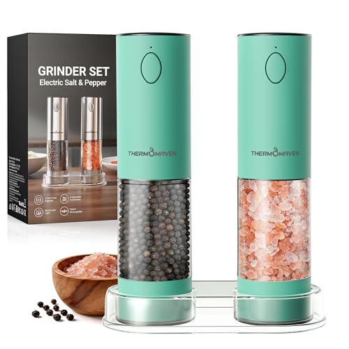 Electric Salt and Pepper Grinder Set (Large / Mint Green)