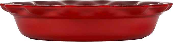 Le Creuset Stoneware 9" Heritage Pie Dish, Cerise