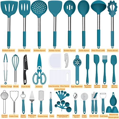 Silicone Kitchen Utensils Set (Dark Blue)