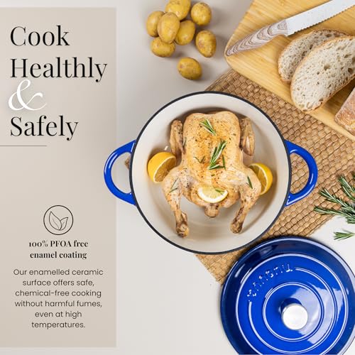 Enamelled Cast Iron Dutch Oven Pot with Lid