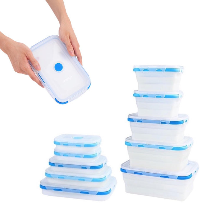 Collapsible Food Storage Containers with Lids