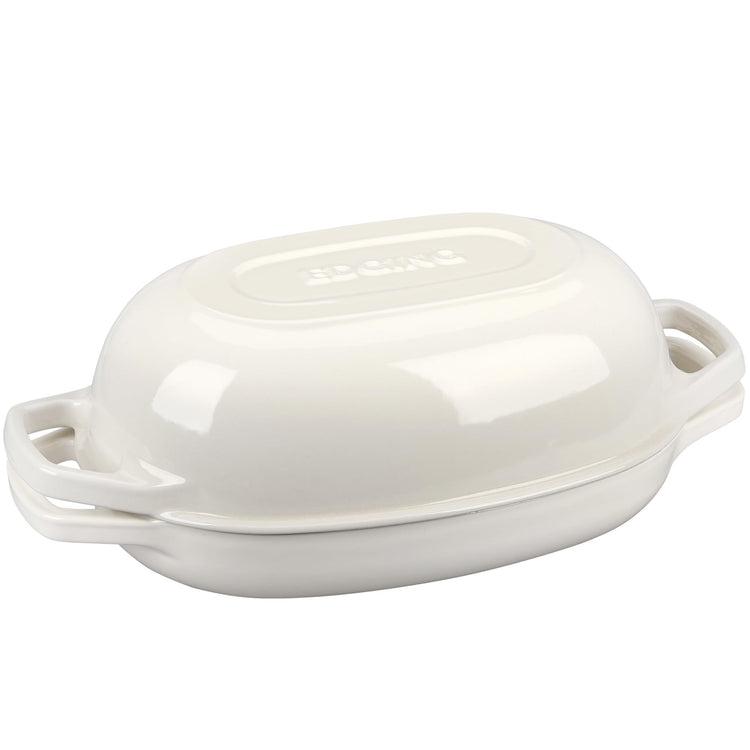 Enameled Cast Iron Oval Dutch Oven Pot with Lid