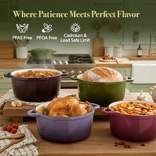4.5 Quart Dutch Oven Pot with Lid (4.5 QT / Golden Green)