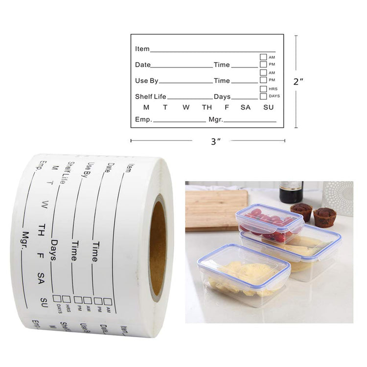 2 x 3'' Self Adhesive Removable Freezer Food Labels (600 Count)