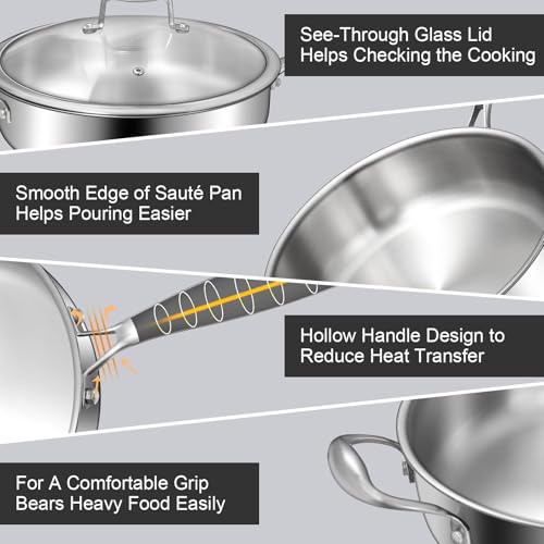 12 Inch Tri Ply Stainless Steel Frying Pan