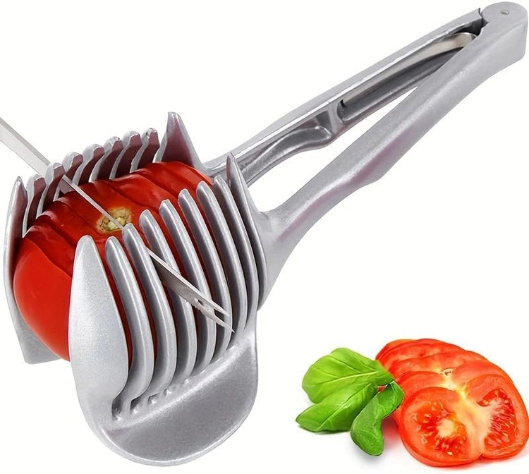 Lemons Holder for Slicing –Aluminum alloy Tomato Slicer Tool for Home Use, Multi-Purpose Vegetable Holder for Onion,Potatoes, Tomatoes & Slicing