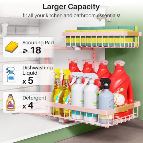 Under Sink Organizer (Pink / 2 Pack)