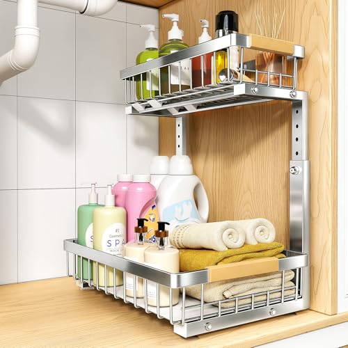 Under Sink Organizer (Large-1-Pack / Silver)