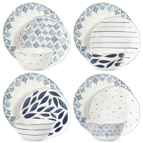 Blue Bay 12 Piece Dinnerware Set (12-Piece Dinnerware Set (Dessert), Ikat)