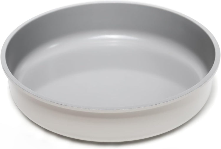 9.5 Inch Round Cake Pan,Cast Aluminum Bakeware Ceramic Nonstick for Cake Baking,Oven and Dishwasher Safe(Beige)