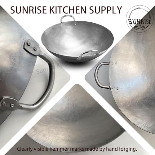 Kitchen Supply Heavy Duty Hong Kong Style Carbon Steel Wok
