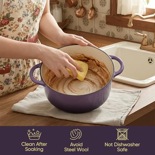 4.5 Quart Dutch Oven Pot with Lid (4.5 QT / Purple)