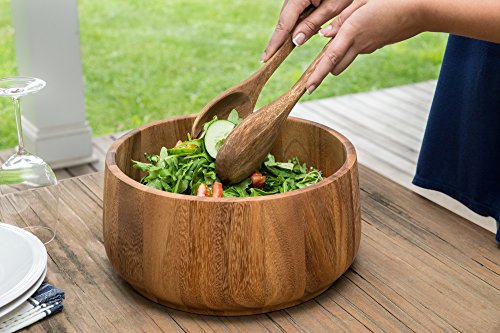 Acacia Wood Salad Bowl (12.5" Tulip Salad Bowl)