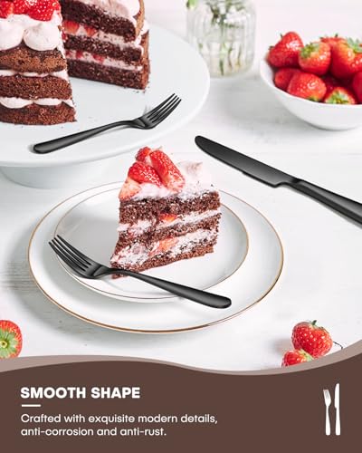 Black Silverware Set for 12 (60 Count)