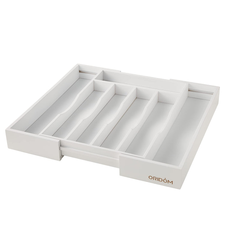 Expandable Bamboo Kitchen Drawer Organizer for Cutlery and Utensils