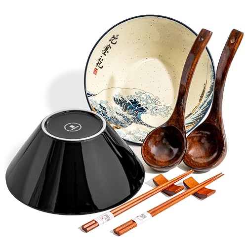 Large Ramen Bowl Set (Great Wave / 9 inch)