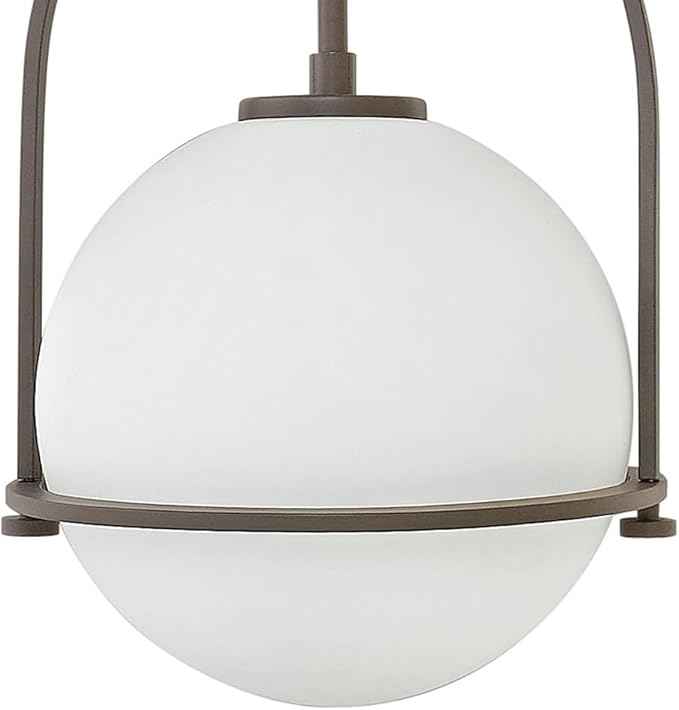 Hinkley Somerset 3407KZ Small Pendant Light, Adjustable Height, for Even or Sloped Ceilings, Etched Opal Globe, Vintage Chic, Buckeye Bronze