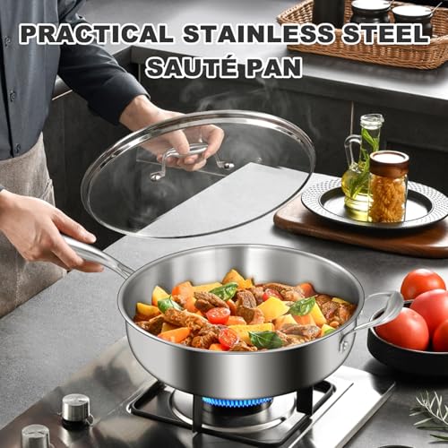 12 Inch Tri Ply Stainless Steel Frying Pan