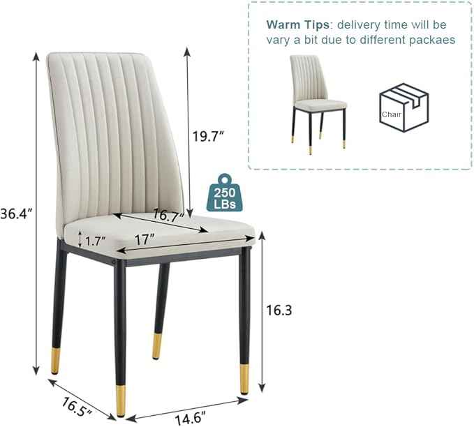 Modern Dining Chairs Set of 8 Gray Kitchen Chairs Set PU Leather Chair with Metal Legs Armless Upholstered Chair for Dinner Room, Office, Waiting Room(Set of 8, Gray)