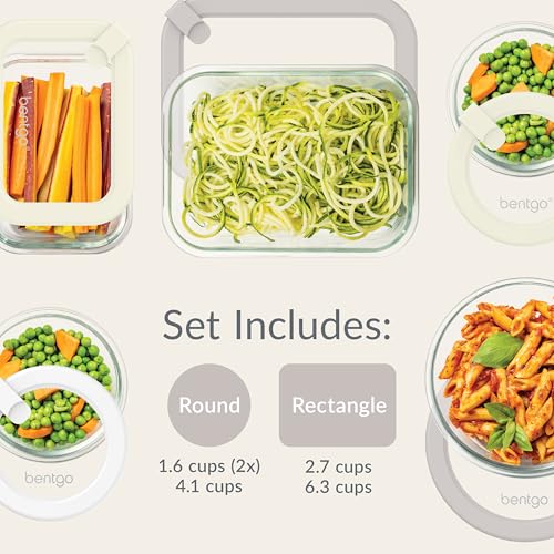 Signature Glass Food Storage Containers with Lids (10-Piece Set (White Stone))