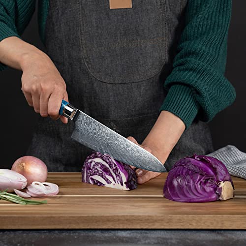 SENKEN 7 Piece Damascus Kitchen Knife Set (7 Count)