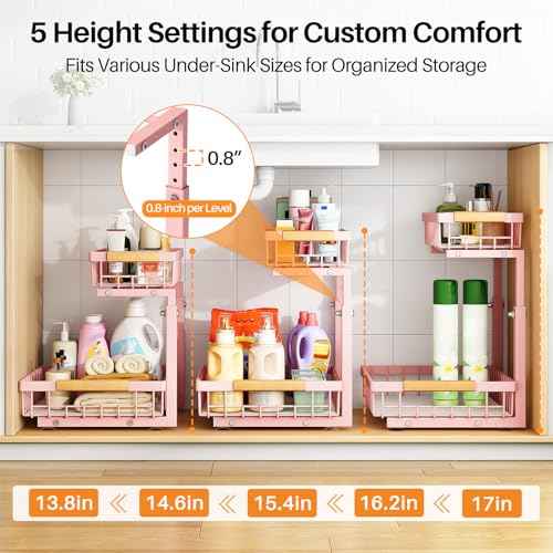 Under Sink Organizer (Large-1-Pack / Pink)