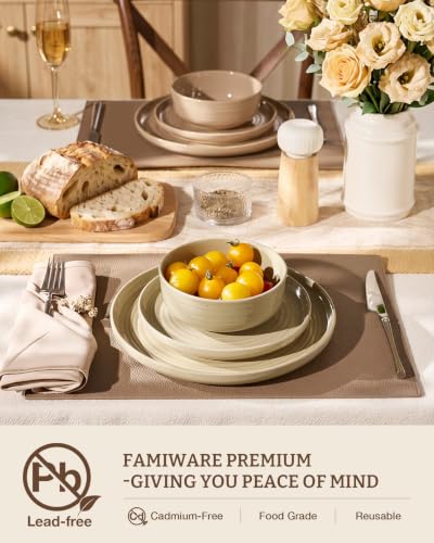 Stoneware Dinnerware Set for 8 (Multicolor)