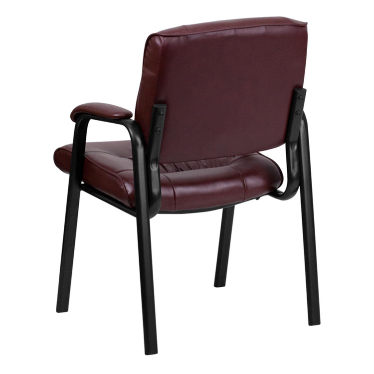 Haeger LeatherSoft Tufted Executive Reception Chair with Padded Armrests