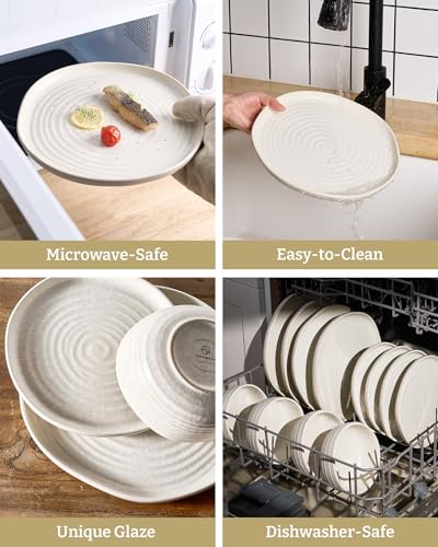 Pluto 12 Piece Stoneware Dinnerware Set (Beige White Matte / Service for 4 (Standard Dinner Set))
