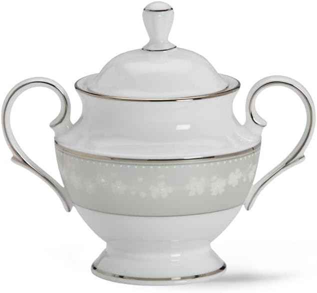 Lenox Bellina Bone China Platinum Banded Sugar Bowl