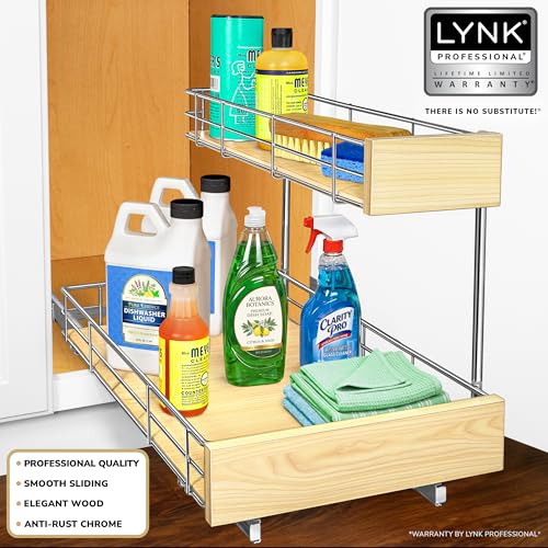 SELECT™ Pull Out Under Sink Kitchen Cabinet Organizer (11.5"W x 21"D Wood)