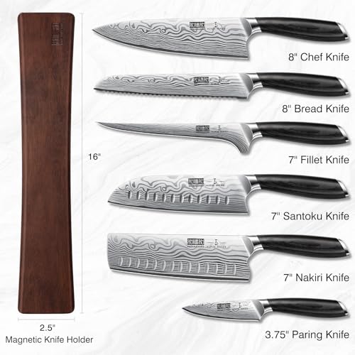 7 Pc Knife Set with Magnetic Knife Holder