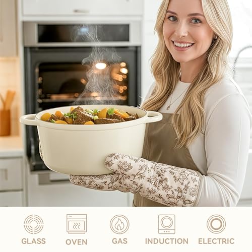 6.5 Quart Dutch Oven Pot with Lid (6.5 QT / Beige)