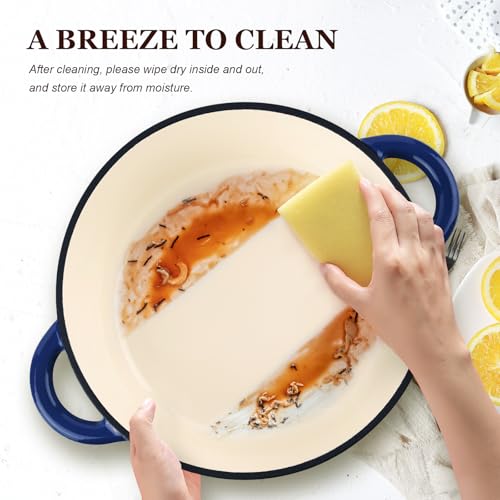 Enameled Cast Iron Dutch Oven (7 Quart / Indigo Blue)