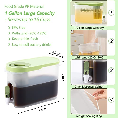 1 Gallon Cold Brew Coffee Maker with Stainless Steel Mesh Filter and Spigot