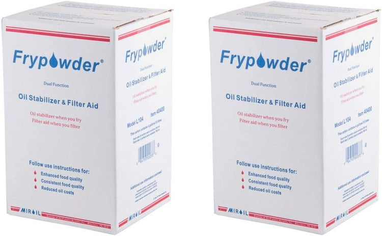 MirOil L106 Fry Powder Oil Stabilizer and Filter Aid, Deep Fryer Cooking Oil Saver, Removes Fryer Grease Contaminants & Carbon Deposits, Helps Save Grease, 2 x 4 Gallons of L104 (8Gallons) Fry Powder
