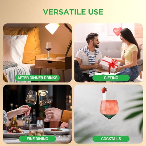 Stemmed Wine Glasses Set of 2