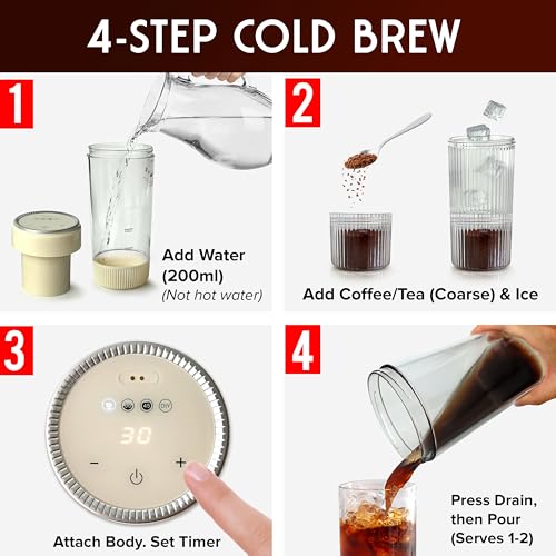Mueller RapidBrew Cold Brew Coffee Maker (Cappuccino Beige)