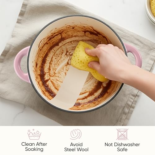 6 Quart Dutch Oven Pot with Lid (6 QT / Pink)