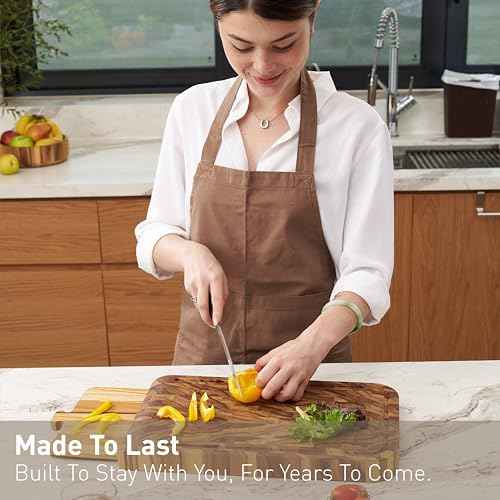 Teak Cutting Board for Kitchen (2 Count)