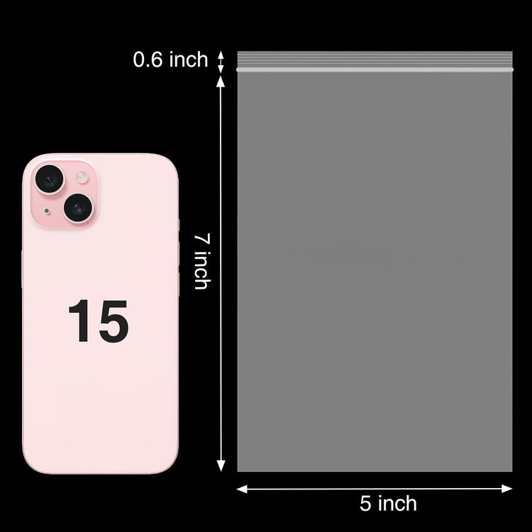 160Pcs 5x7 Inch Clear Plastic Zip Bags