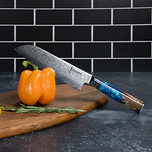 SENKEN 7 Piece Damascus Kitchen Knife Set (7 Count)