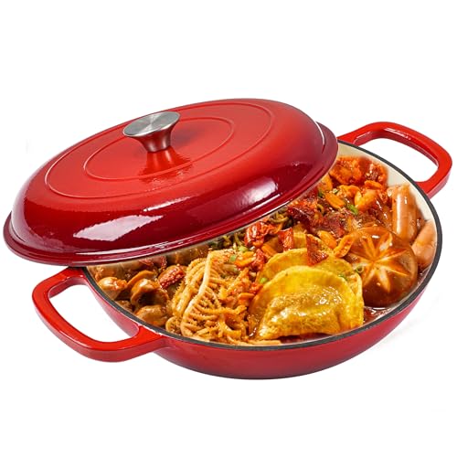 3.5 Quart Enamel Cast Iron Dutch Oven Pot with Lid