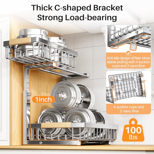 Under Sink Organizer (Large-1-Pack / Silver)