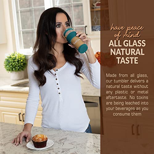 Double Wall All Glass Tumbler (Cyan)