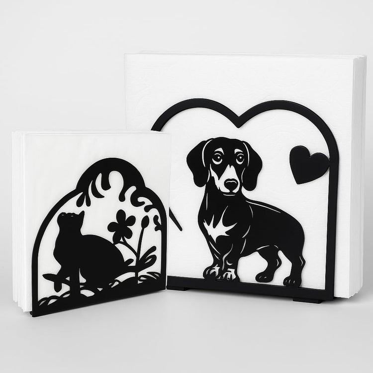 Napkin Holder Dog Cat 2 (2 Count)
