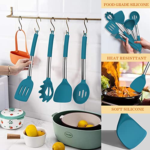 Silicone Kitchen Utensils Set (Dark Blue)