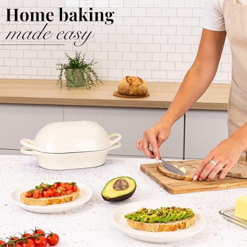 Dutch Oven For Sourdough Bread Baking (24cm x 16cm / Cream)