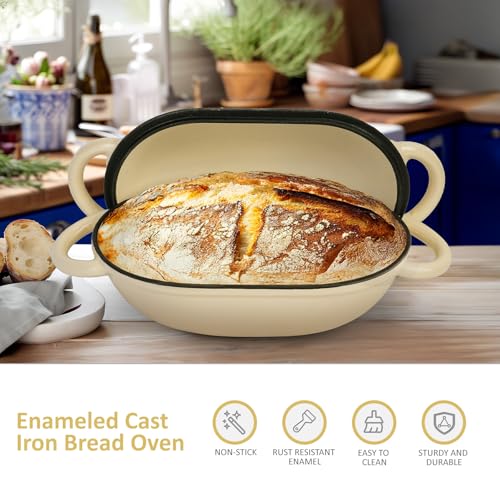 Dutch Oven for Bread Baking (Cream White / 2 QT)