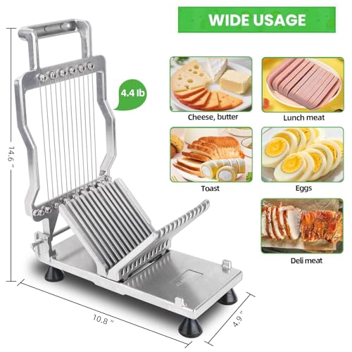 Commercial Cheese Slicer With Wire1 cm & 2 cm Cheese Cutter Butter Cutting Board Machine Aluminum Alloy Commercial Cheese Slicer with 316 Stainless Steel Wire Kitchen Cooking Baking Tool (0.39" & 0.78")